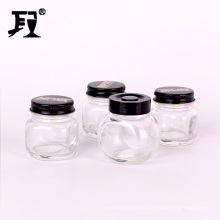 Food grade 45ml mini square glass storage mason jar with screw metal lid